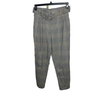 ZARA trf Collection Brown Beige Teal Highwaisted Dress Pants Trousers - Small